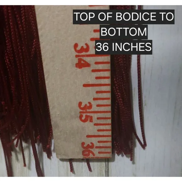 NWT Commense Women's Florence Burgundy Fringe Tassel Dress Size XS - Picture 6 of 9